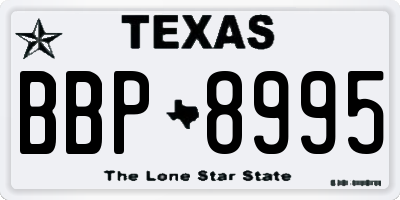 TX license plate BBP8995