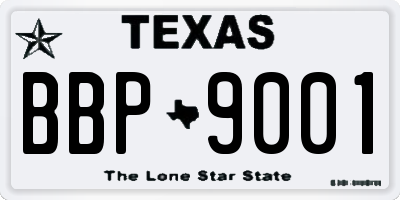 TX license plate BBP9001