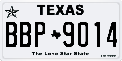 TX license plate BBP9014