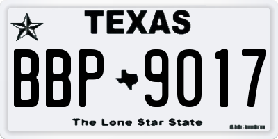TX license plate BBP9017