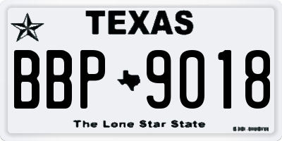 TX license plate BBP9018