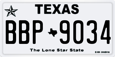TX license plate BBP9034