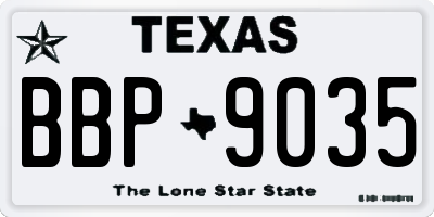 TX license plate BBP9035