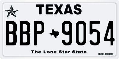 TX license plate BBP9054