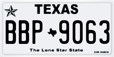 TX license plate BBP9063