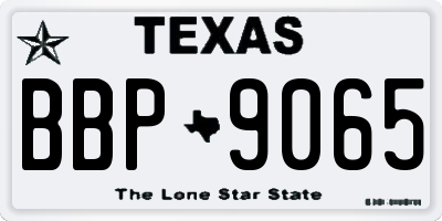 TX license plate BBP9065