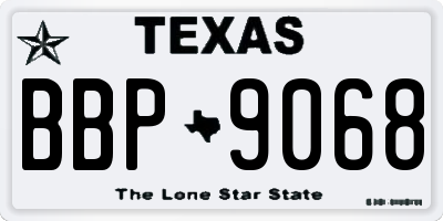 TX license plate BBP9068