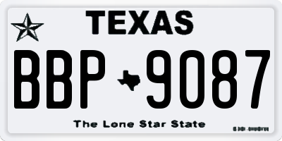 TX license plate BBP9087