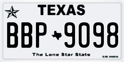 TX license plate BBP9098