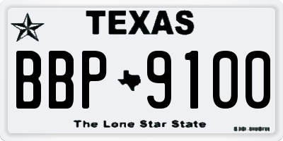 TX license plate BBP9100