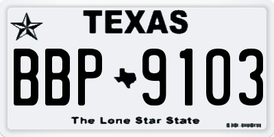 TX license plate BBP9103