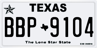 TX license plate BBP9104