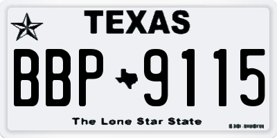 TX license plate BBP9115