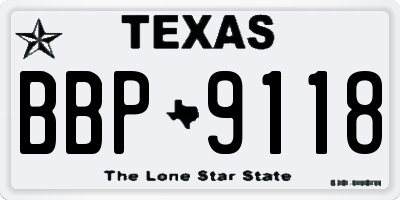 TX license plate BBP9118