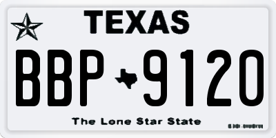 TX license plate BBP9120