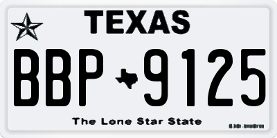 TX license plate BBP9125