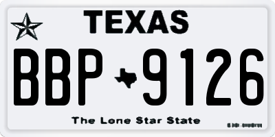 TX license plate BBP9126