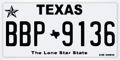 TX license plate BBP9136