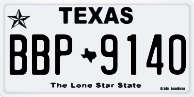 TX license plate BBP9140
