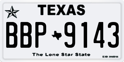 TX license plate BBP9143