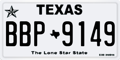 TX license plate BBP9149