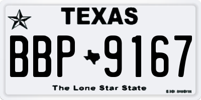 TX license plate BBP9167
