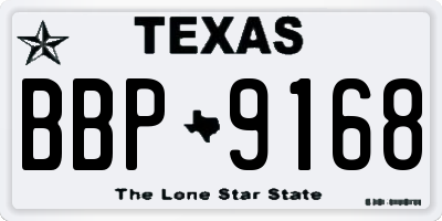 TX license plate BBP9168