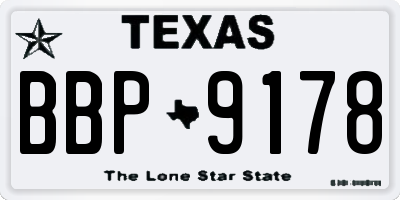 TX license plate BBP9178