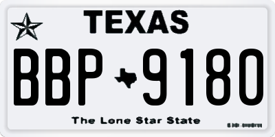 TX license plate BBP9180