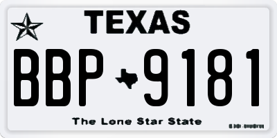 TX license plate BBP9181