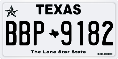 TX license plate BBP9182