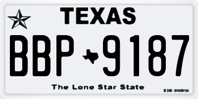 TX license plate BBP9187