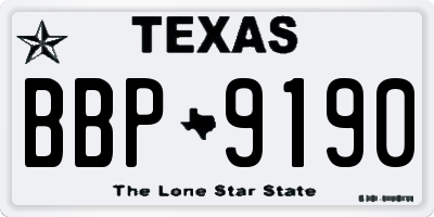 TX license plate BBP9190