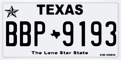 TX license plate BBP9193