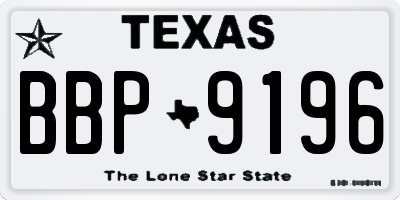 TX license plate BBP9196