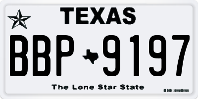 TX license plate BBP9197