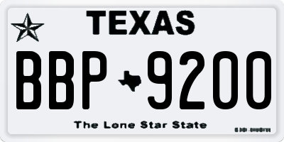 TX license plate BBP9200