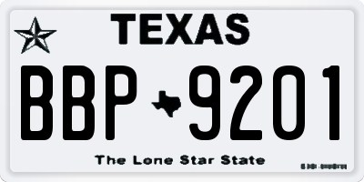 TX license plate BBP9201