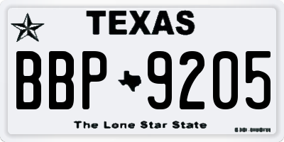 TX license plate BBP9205