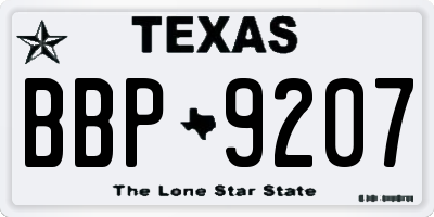 TX license plate BBP9207