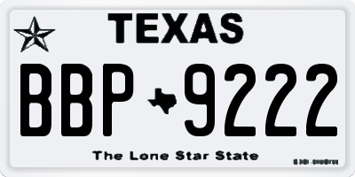 TX license plate BBP9222