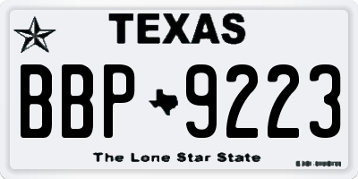 TX license plate BBP9223