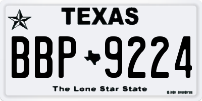 TX license plate BBP9224