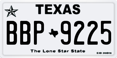 TX license plate BBP9225