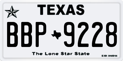 TX license plate BBP9228