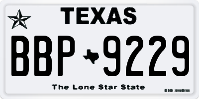 TX license plate BBP9229