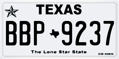 TX license plate BBP9237