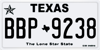 TX license plate BBP9238