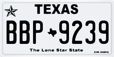 TX license plate BBP9239