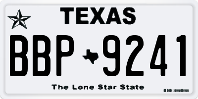 TX license plate BBP9241